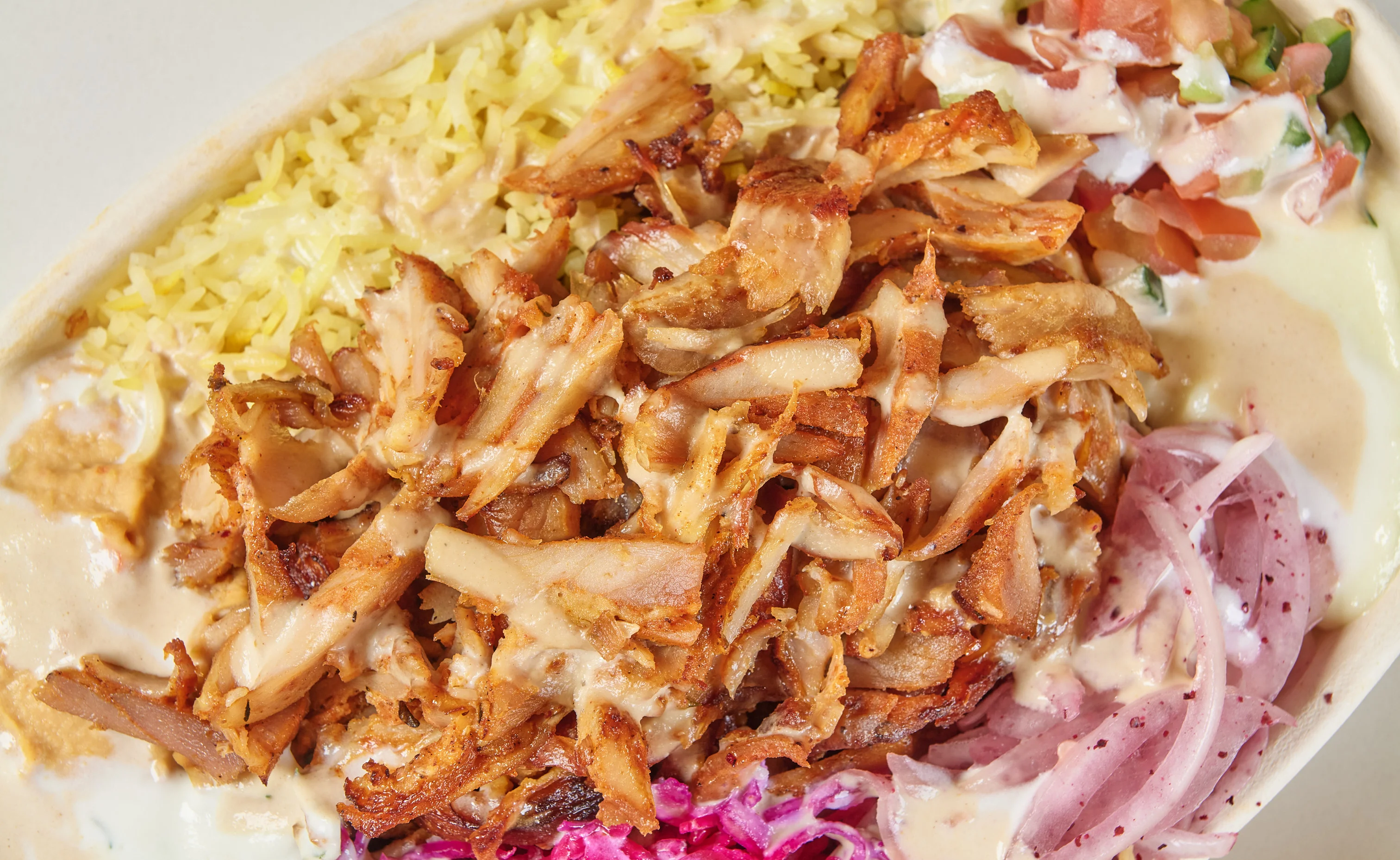 Chicken shawarma and Steak shawarma bowls and wraps and crispy shawarma sandwishes at PITA on Preston road in Frisco, Texas