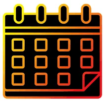 Colorful calendar icon with a modern design