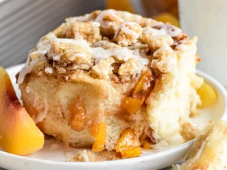 Peach Cobbler Cinnamon Rolls