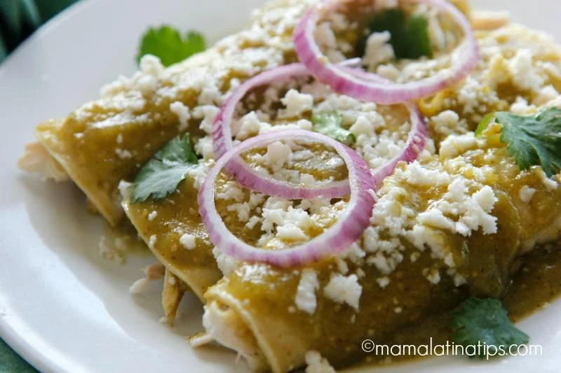 Enchiladas Verdes de Pollo