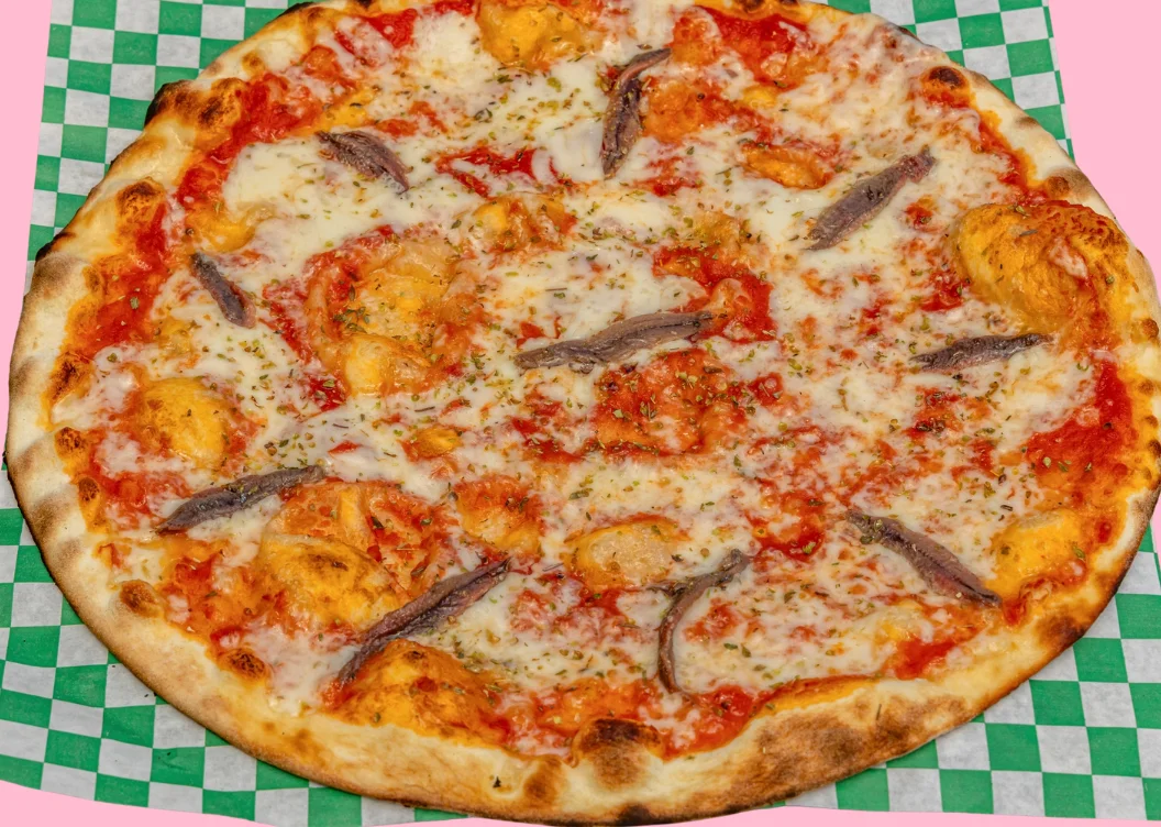 Classic Neapolitan pizza with tomato and cheese