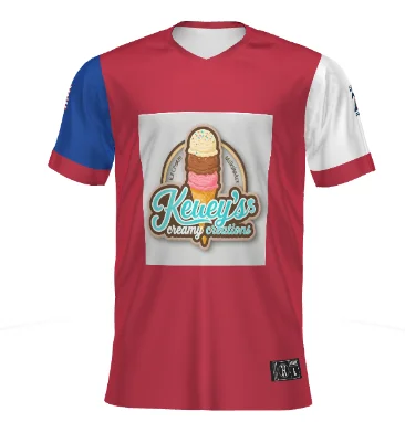 Custom jersey featuring ice cream logo for Kuey's Creamy Creations