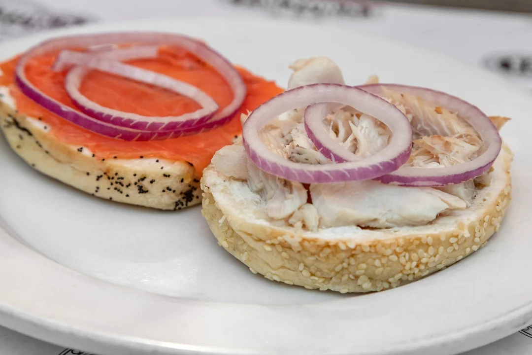 1/2 Nova 1/2 Whitefish Bagel Sandwich