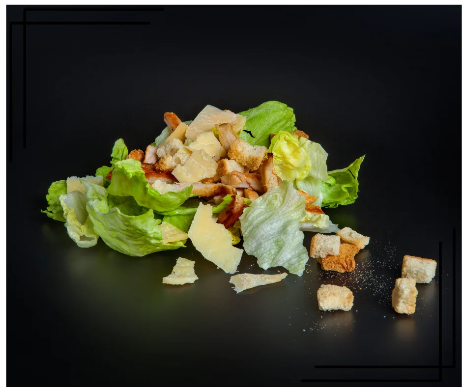 Classic Caesar salad with croutons and grilled chicken