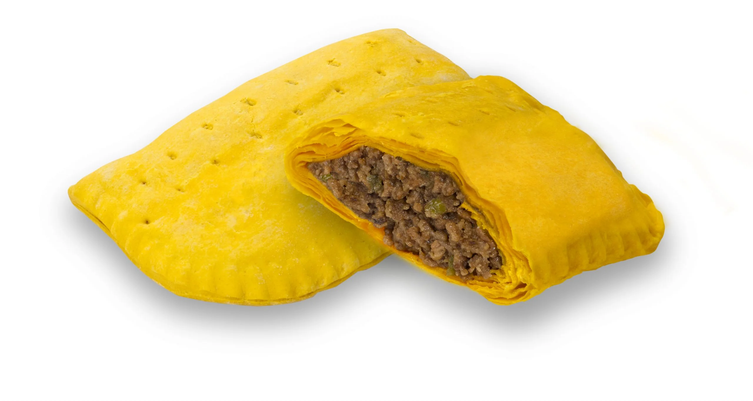 Jamaican beef patty with flaky crust