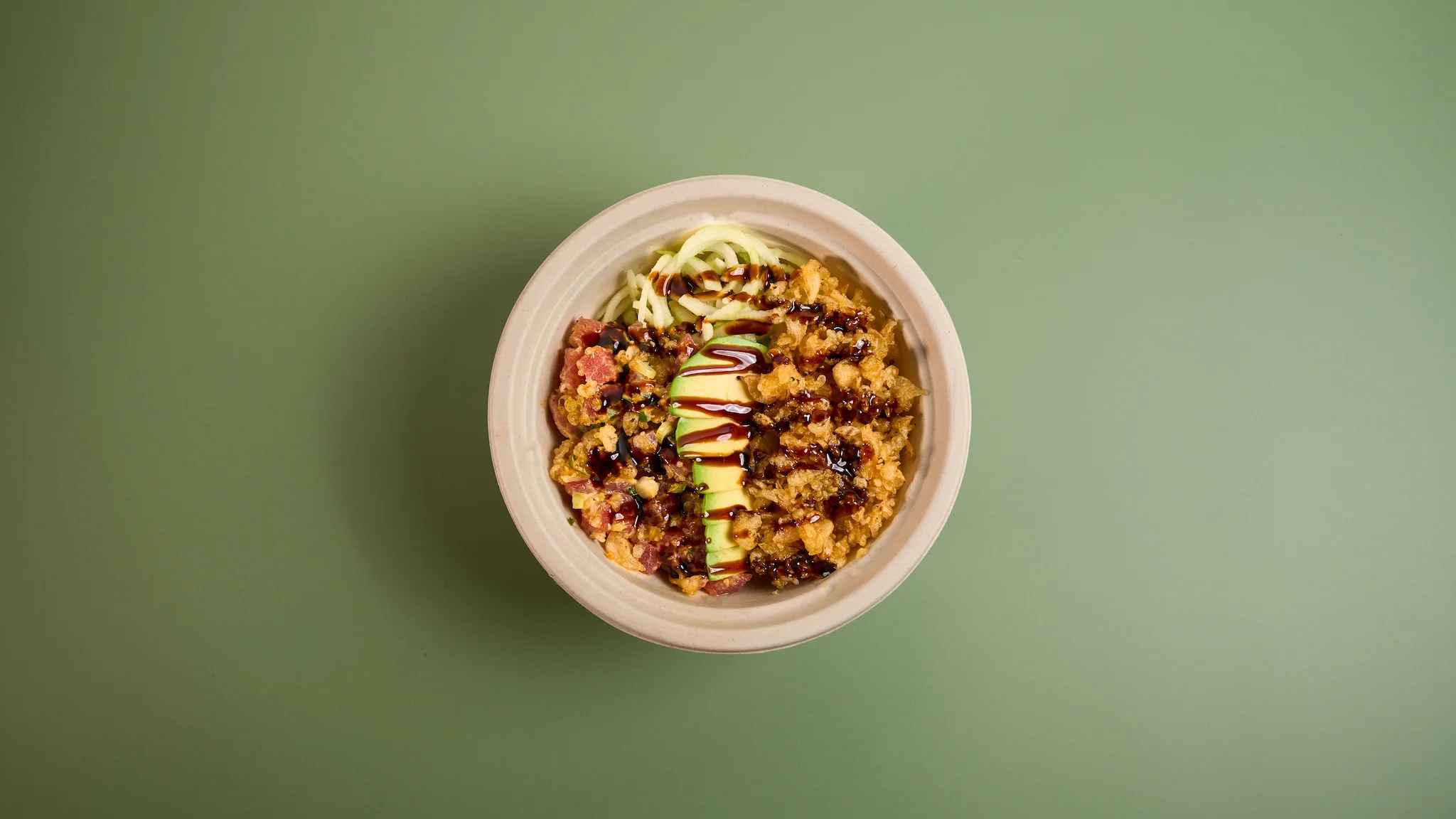 Crispy Japanese katsu don served in a bowl