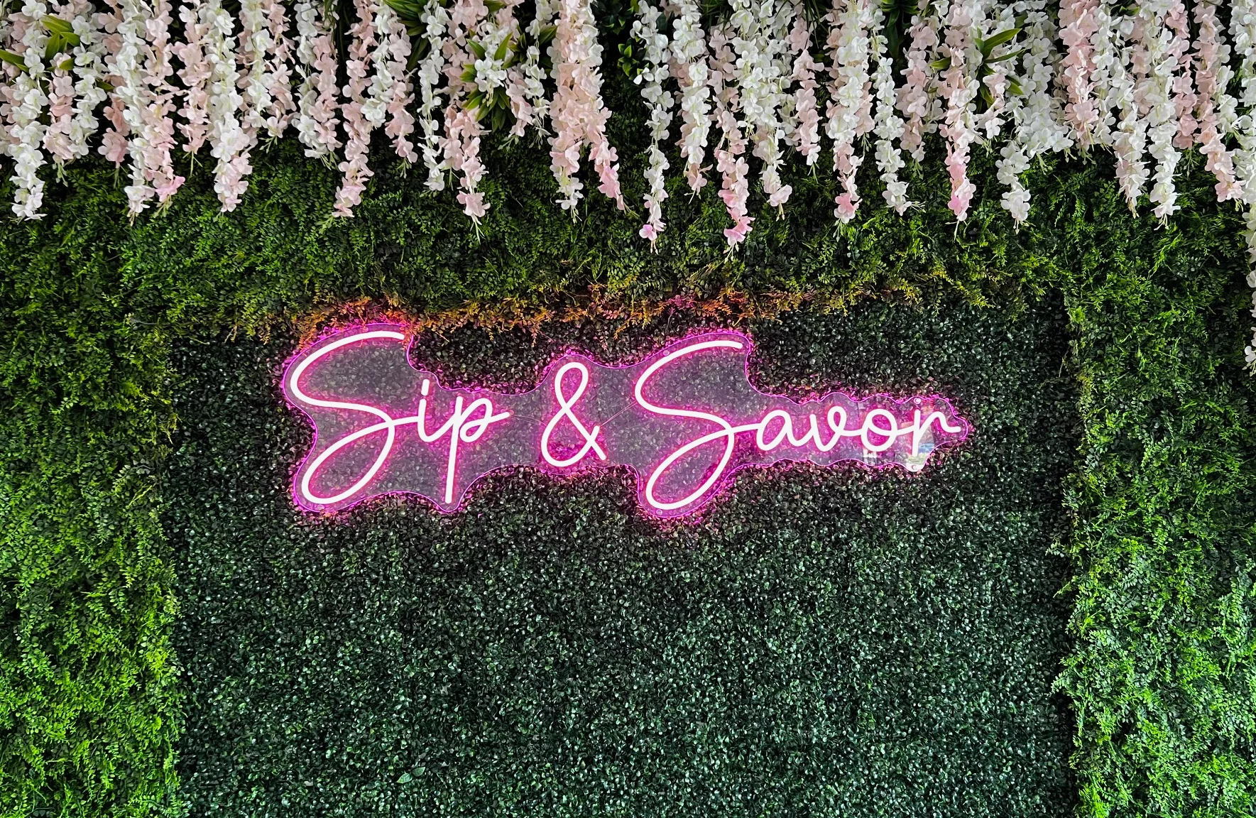 Sip & Savor Neon Indoor Sign