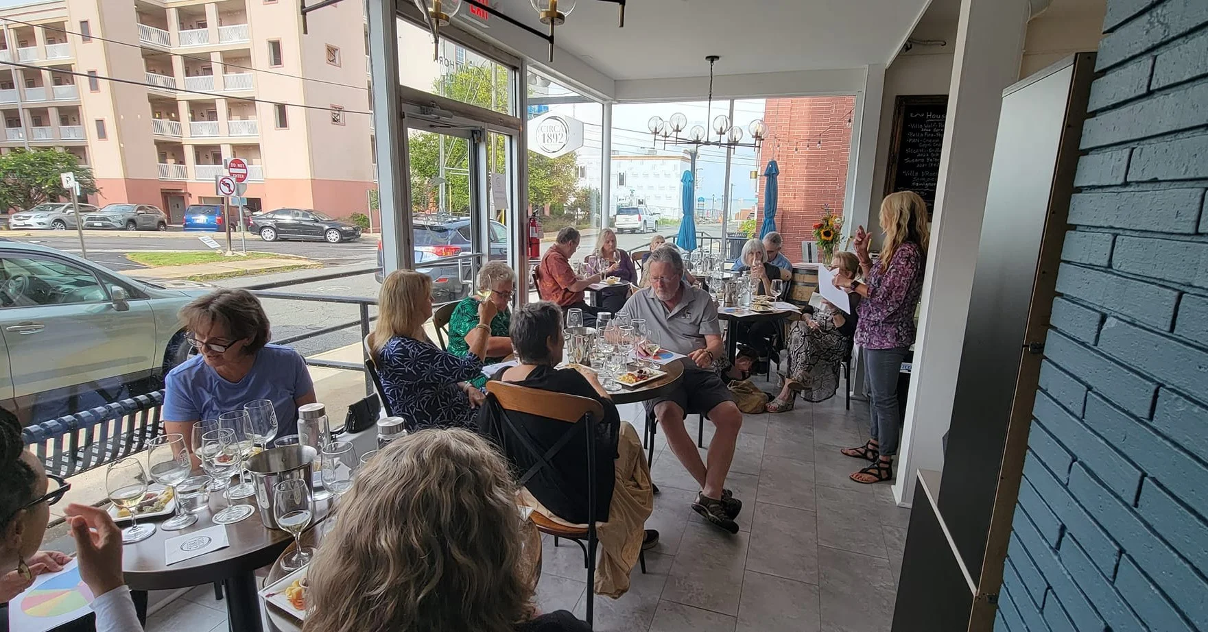 Cozy restaurant interior with diners enjoying a meal
