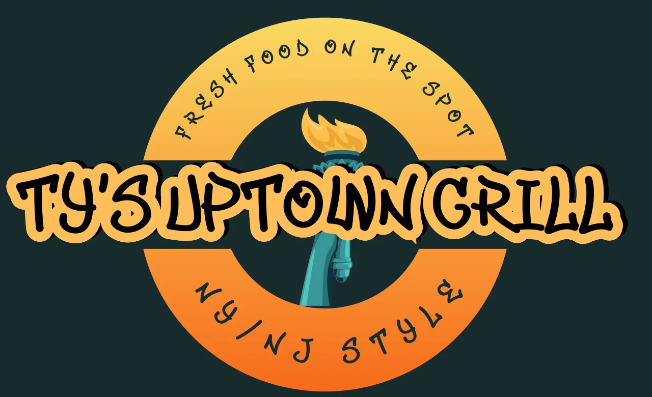 Logo of Ty's Uptown Grill featuring fresh food on the spot