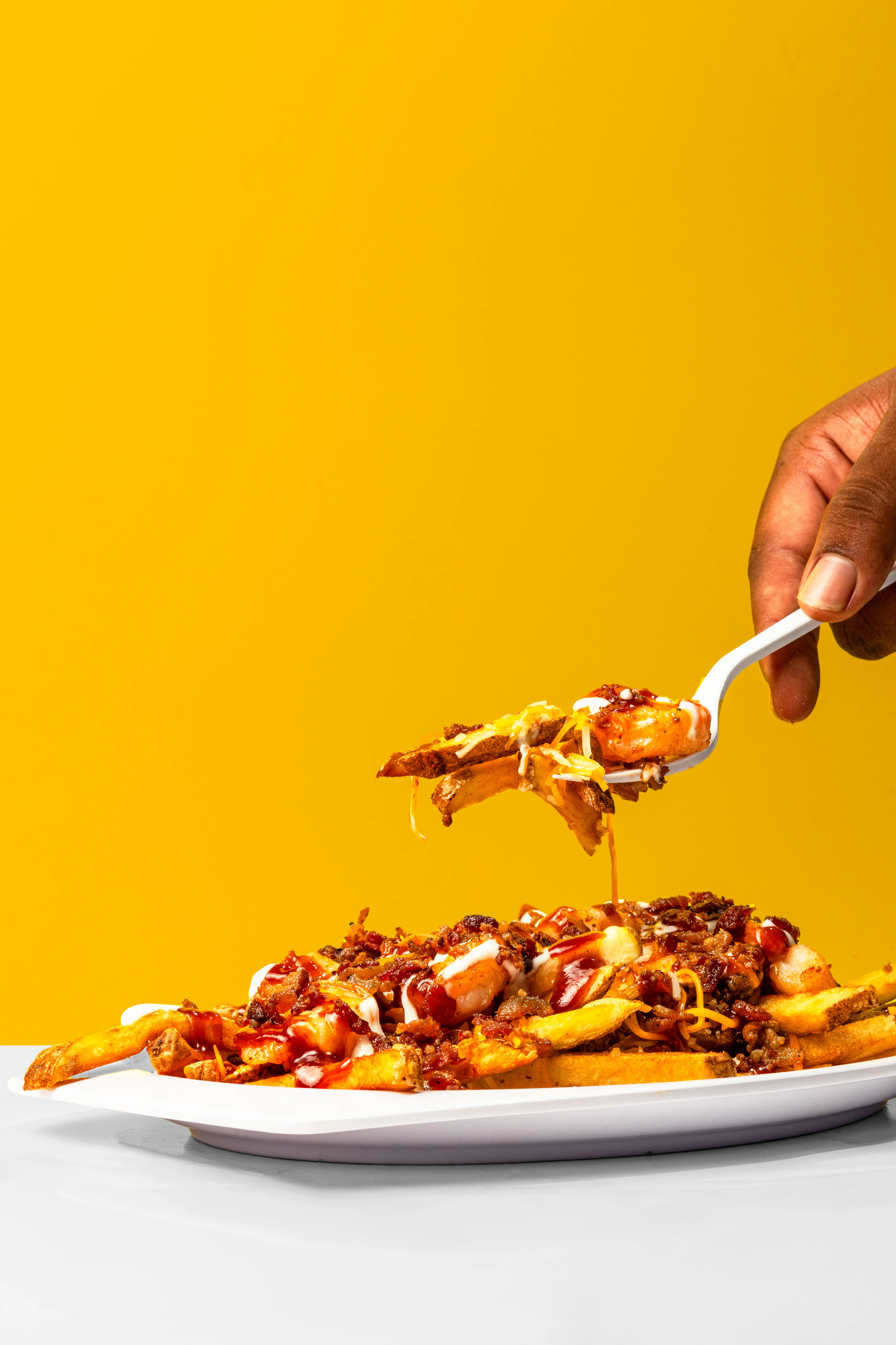 Loaded Canadian poutine with toppings