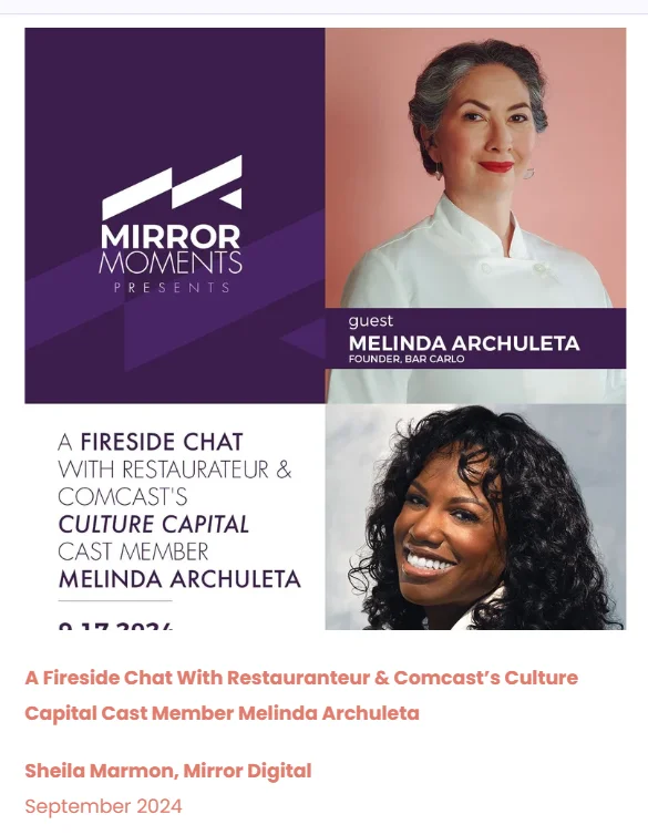 Event announcement for a fireside chat with Melinda Archuleta.
