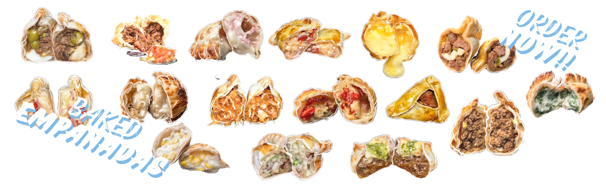 Assorted baked empanadas from Latin American cuisine