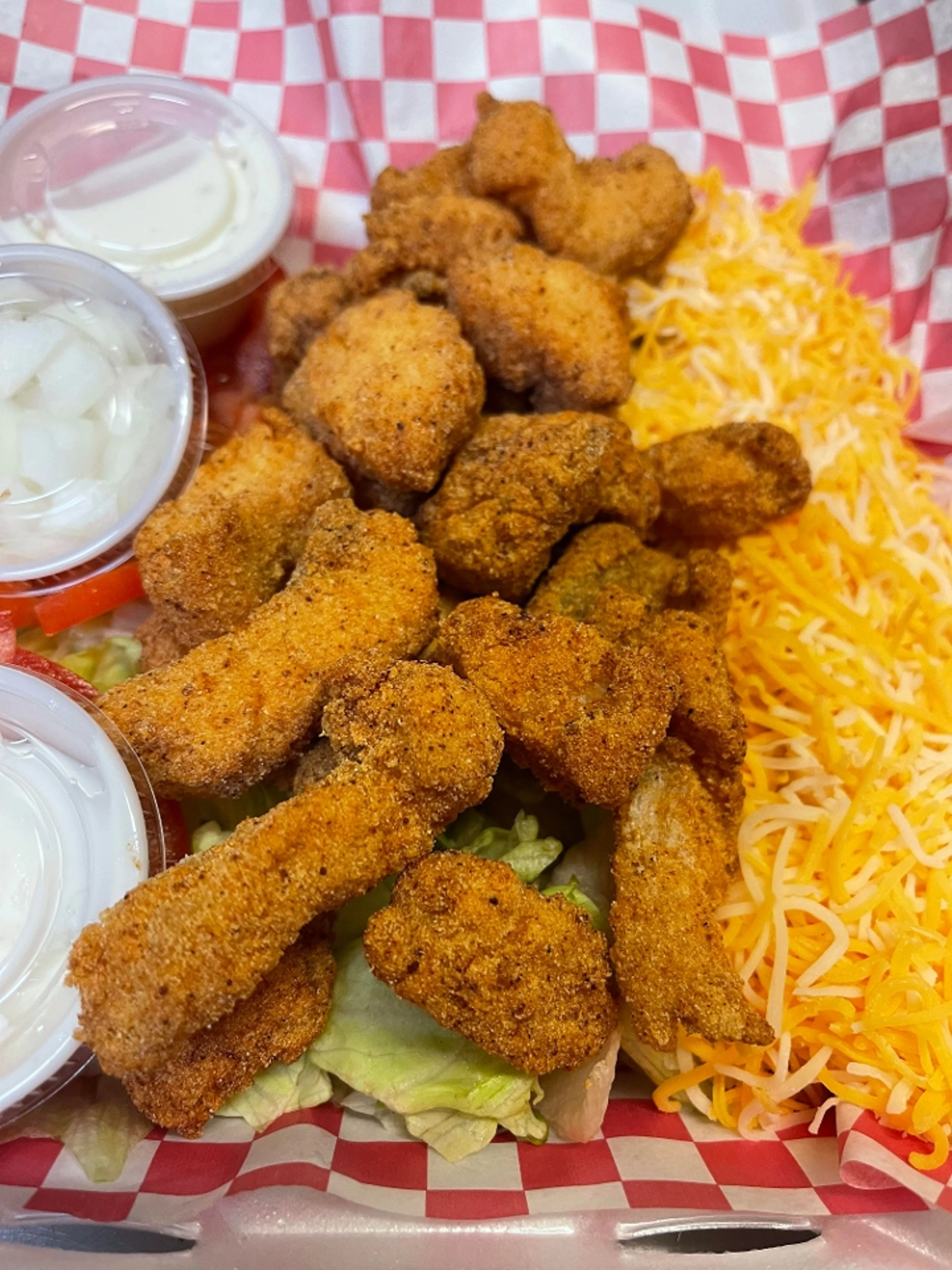 catfish nugget basket, parties, group events