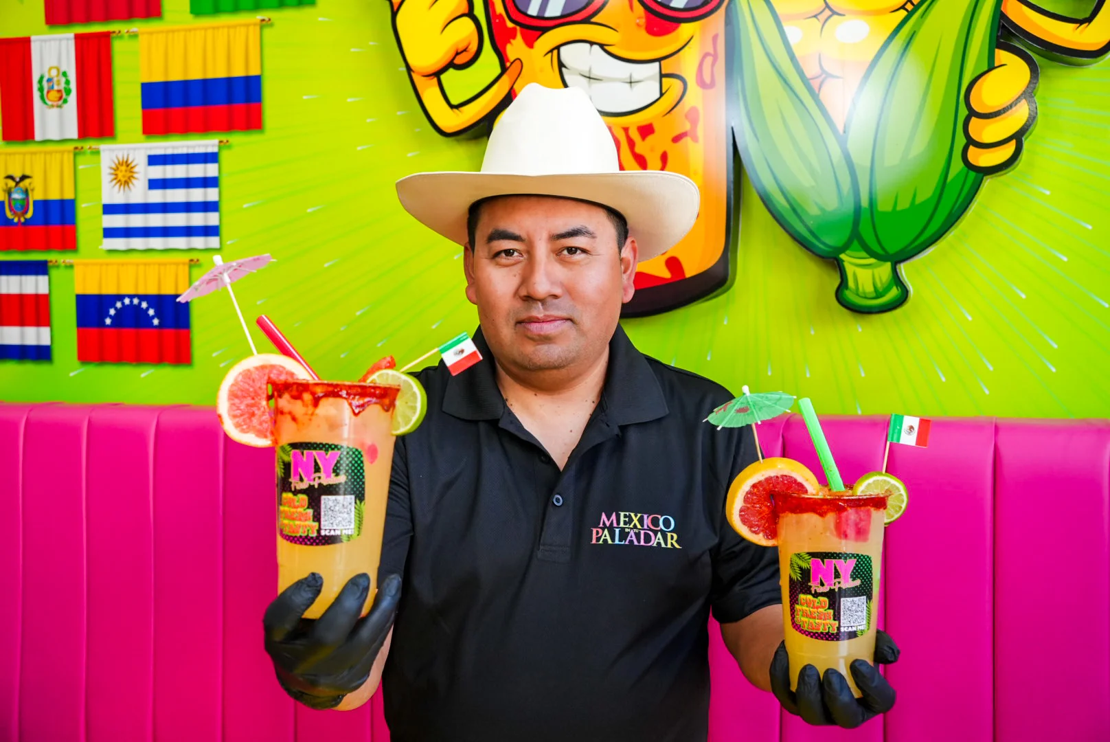 Sizzling Mexican fajitas served in a stone bowl