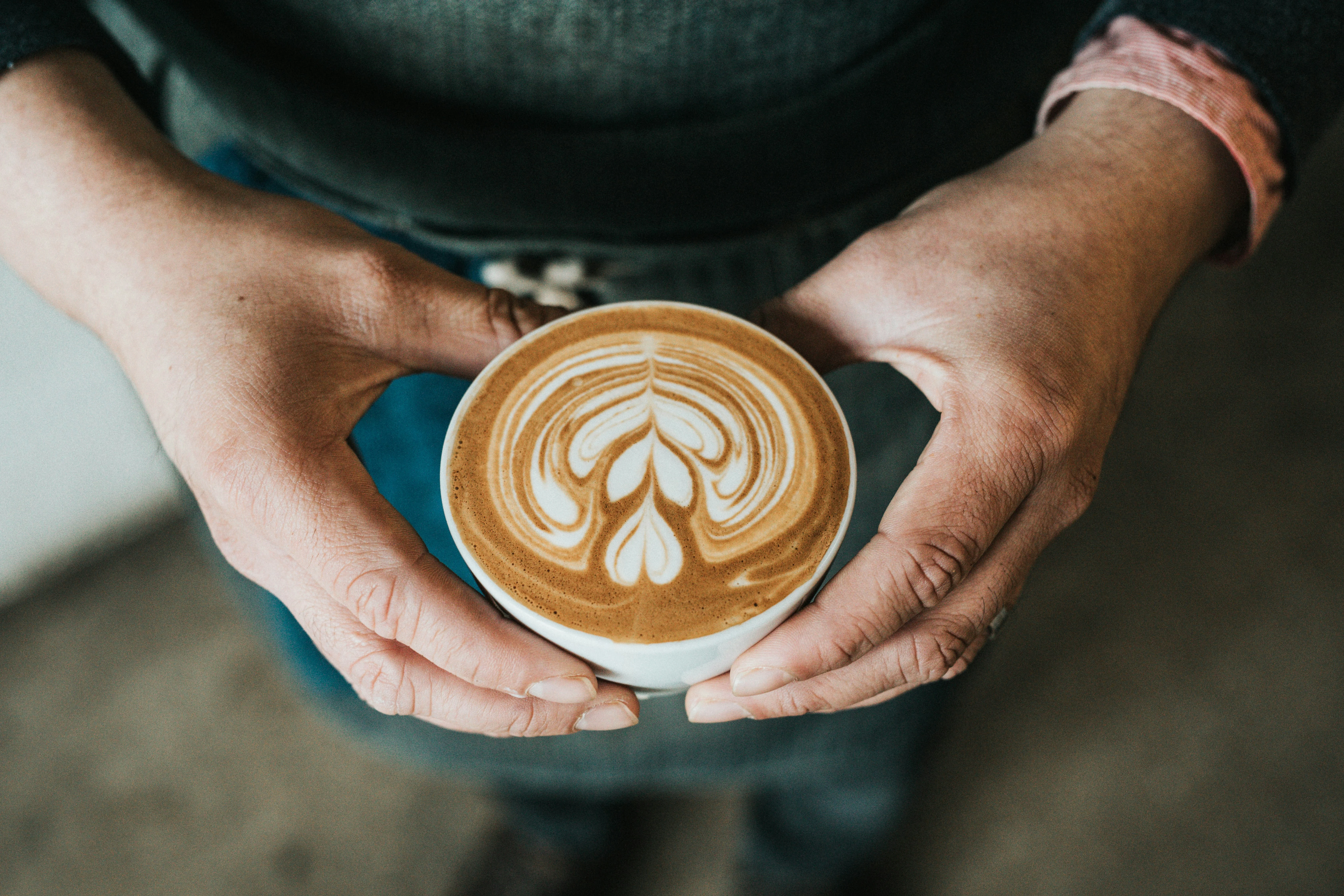 Artisan latte with intricate foam art