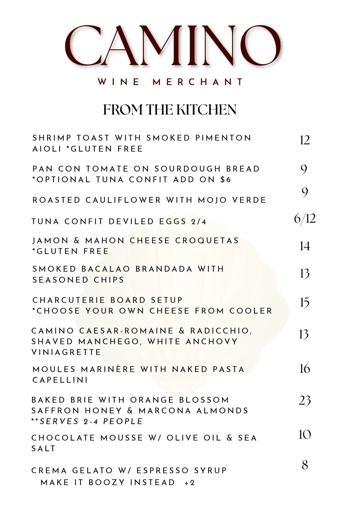 Wine bar menu featuring Mediterranean small plates and charcuterie