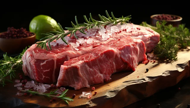 Fresh cut beef for grilling, perfect for barbecue