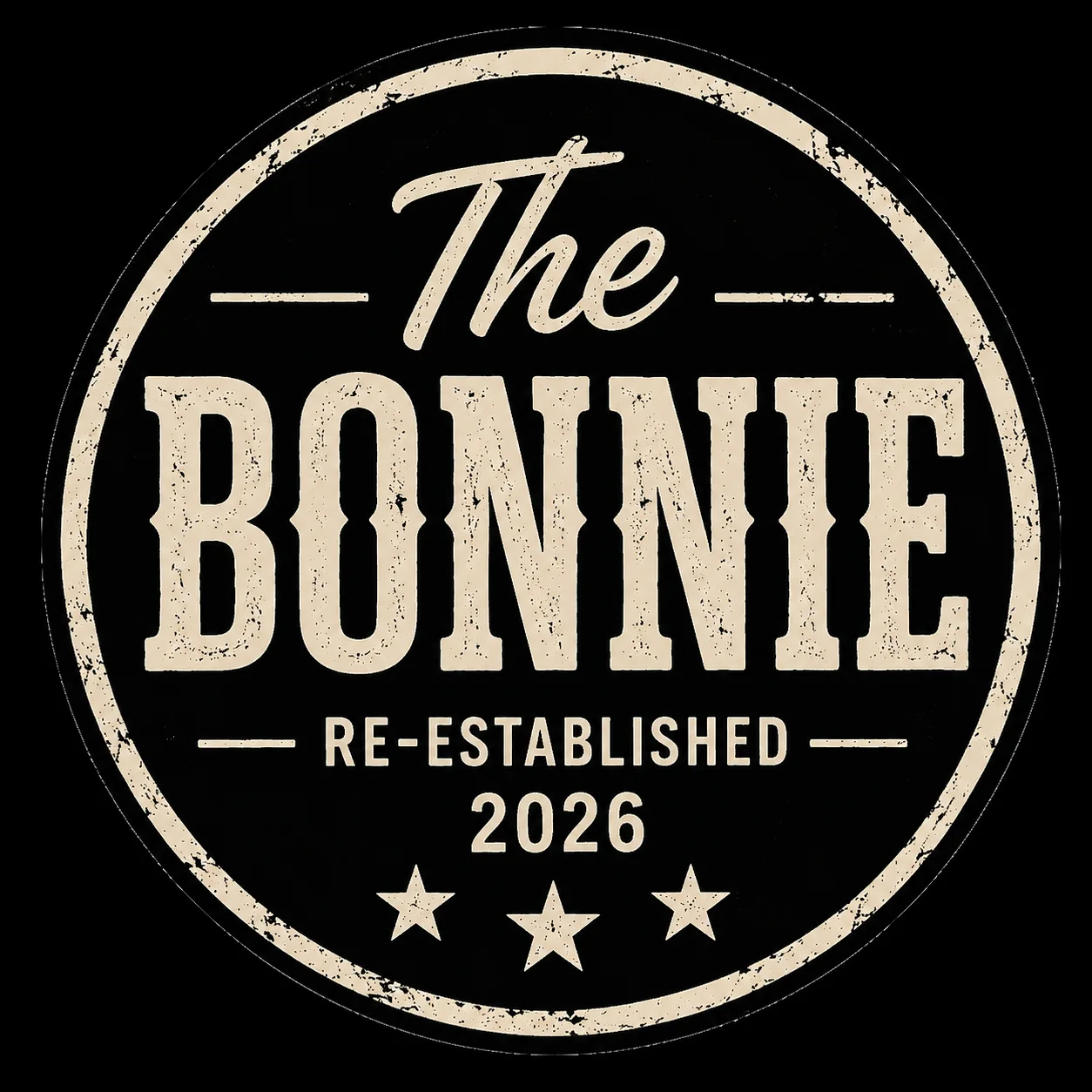 Logo of The Bonnie restaurant, re-established 2026