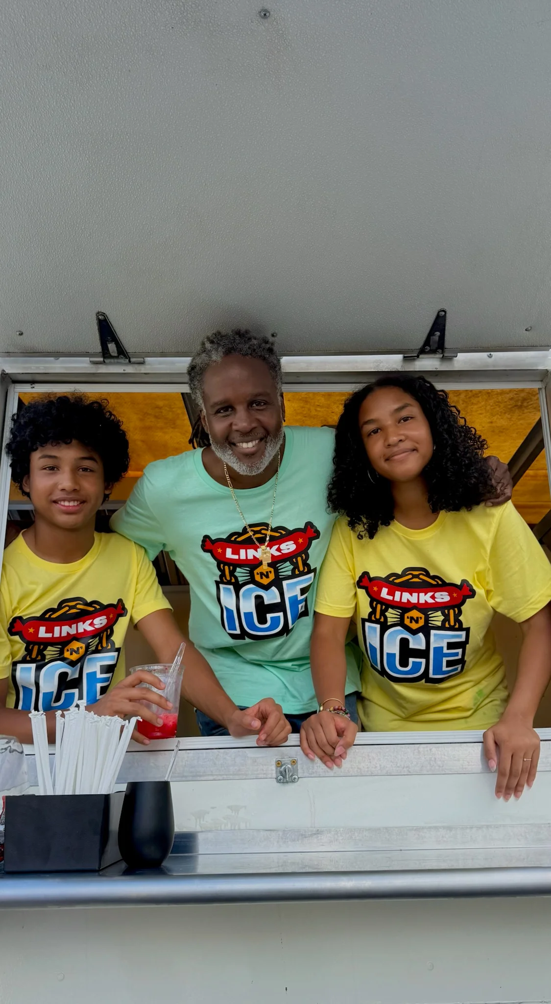 Family-run food truck serving refreshing ice treats