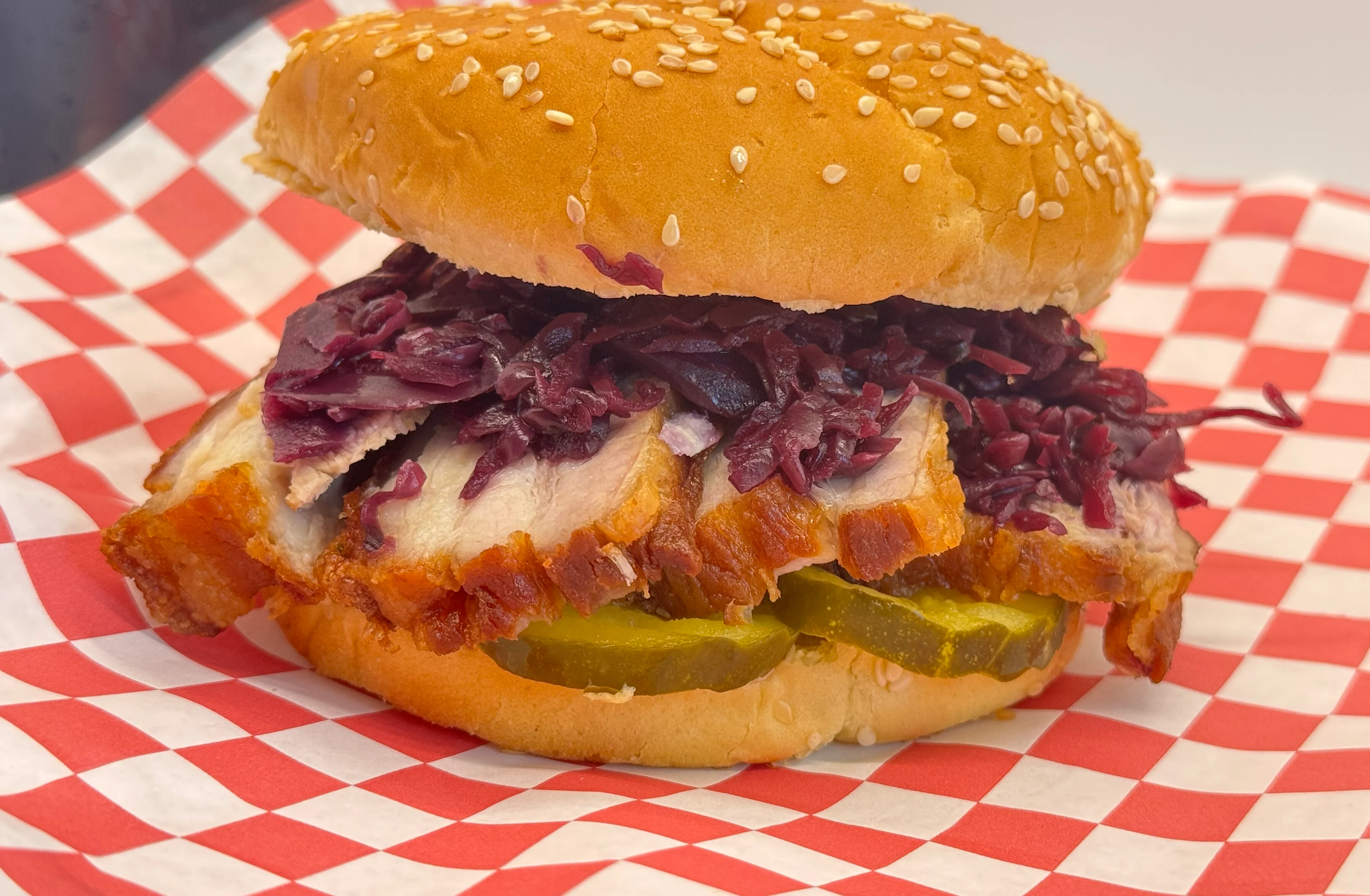Pork belly burger