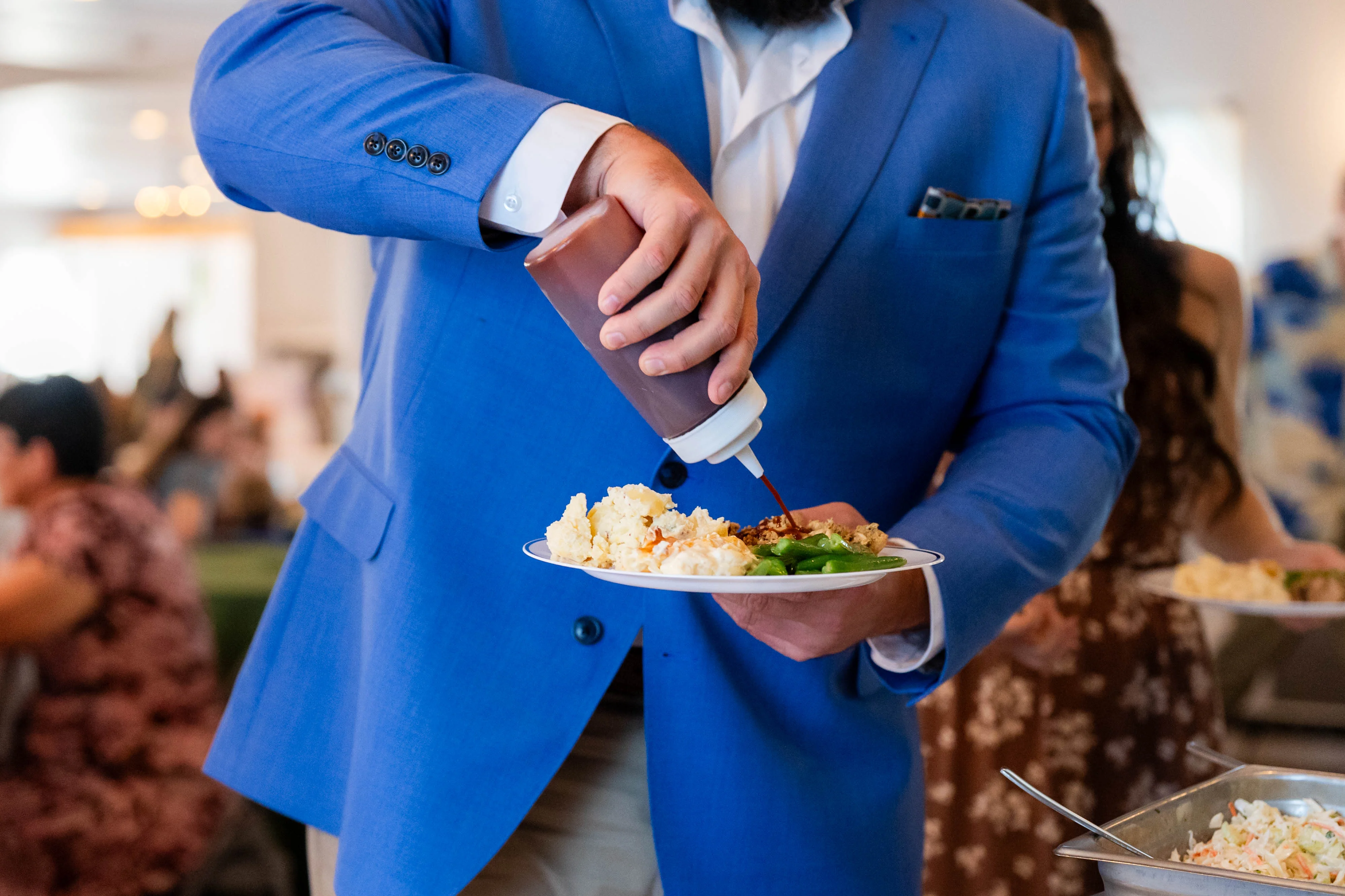 A restaurant chef preparing a dish