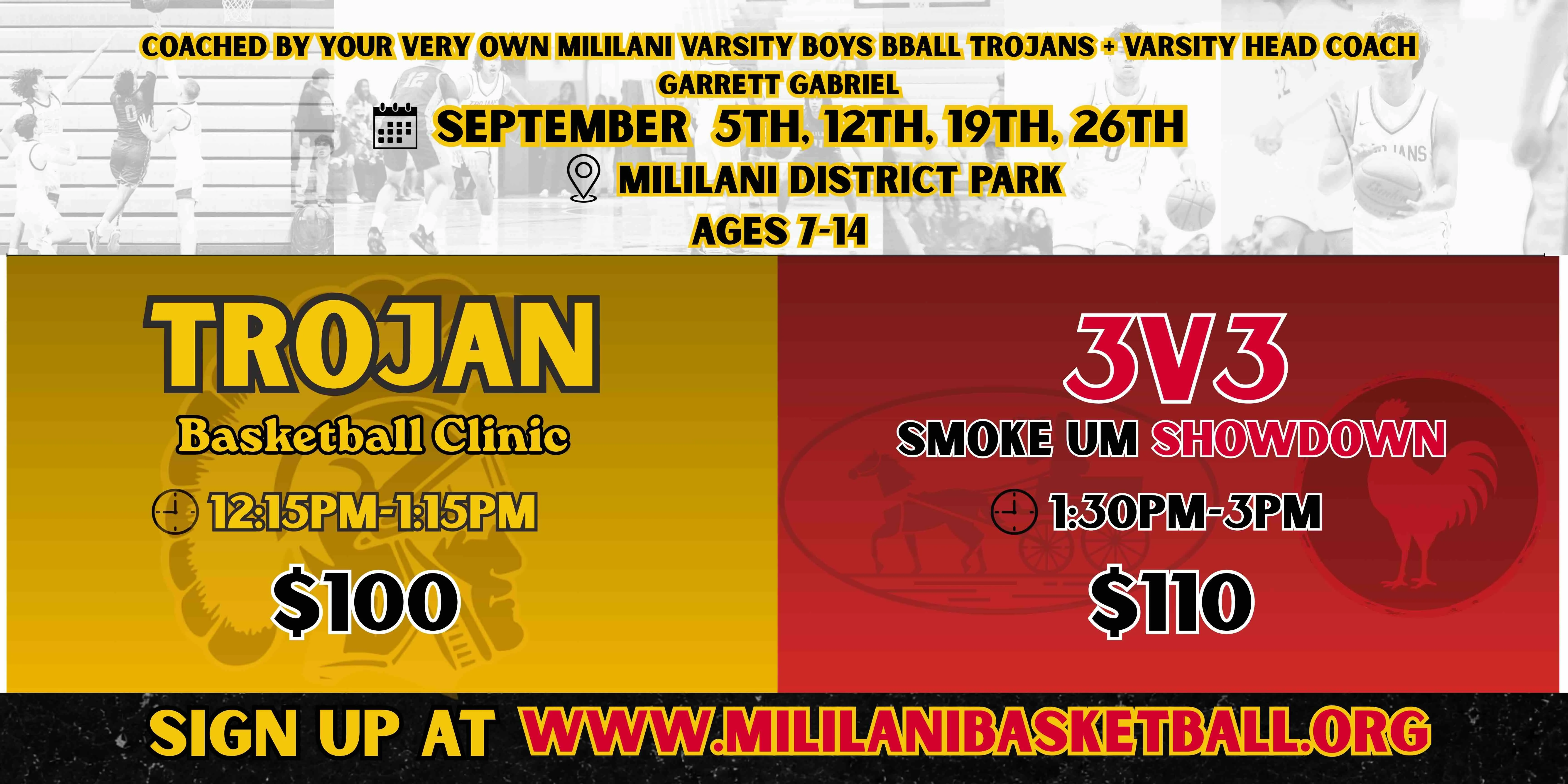 Basketball clinic event flyer for youth training