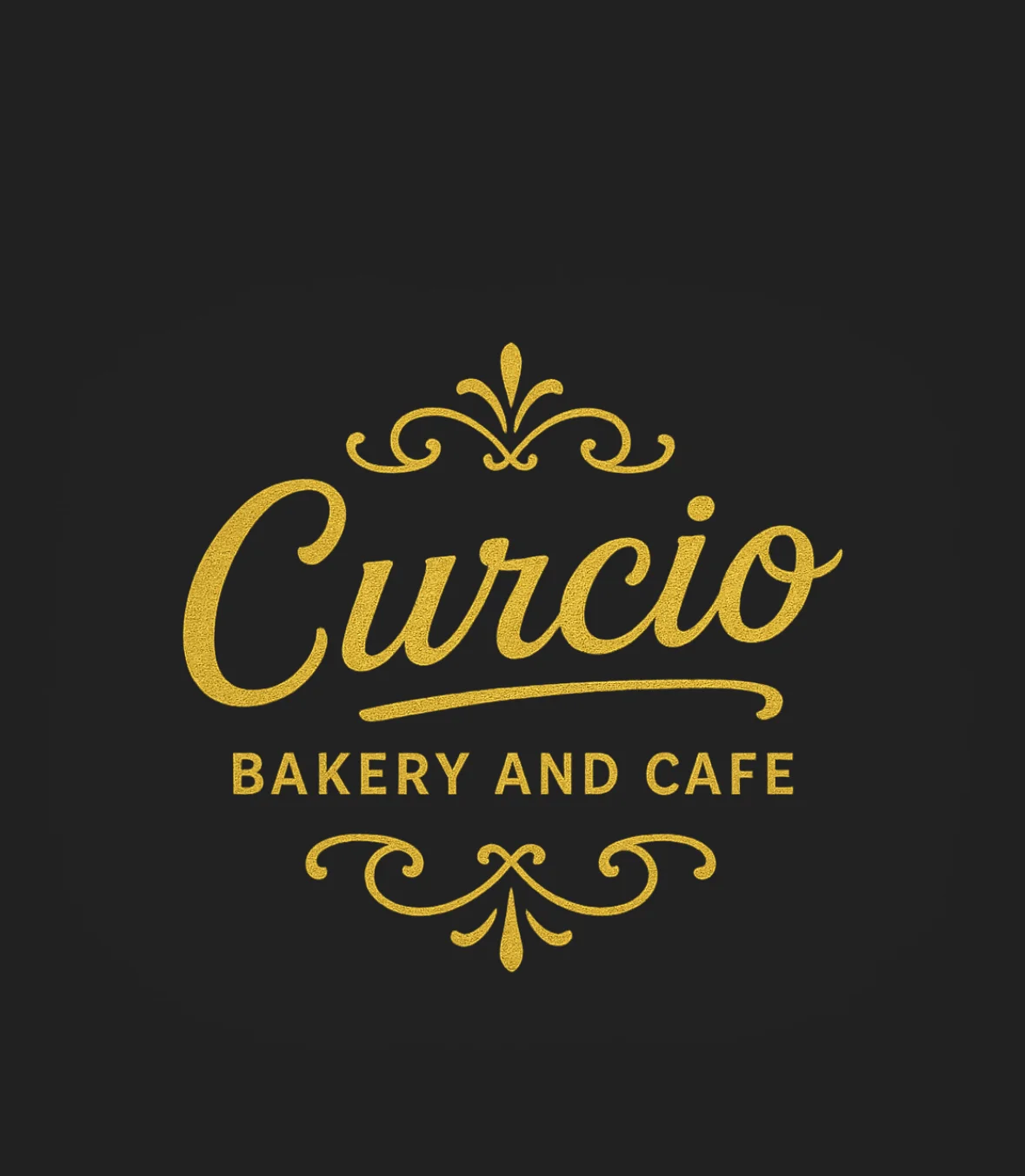 Curcio Bakery and Cafe logo in elegant gold design
