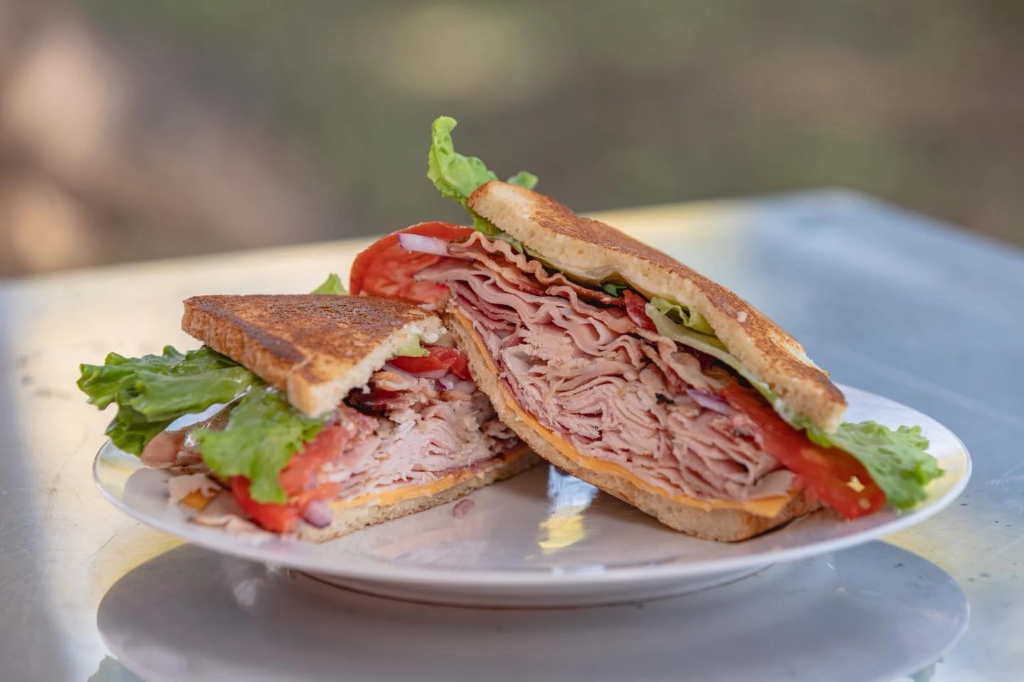 Classic deli turkey sandwich with fresh vegetables