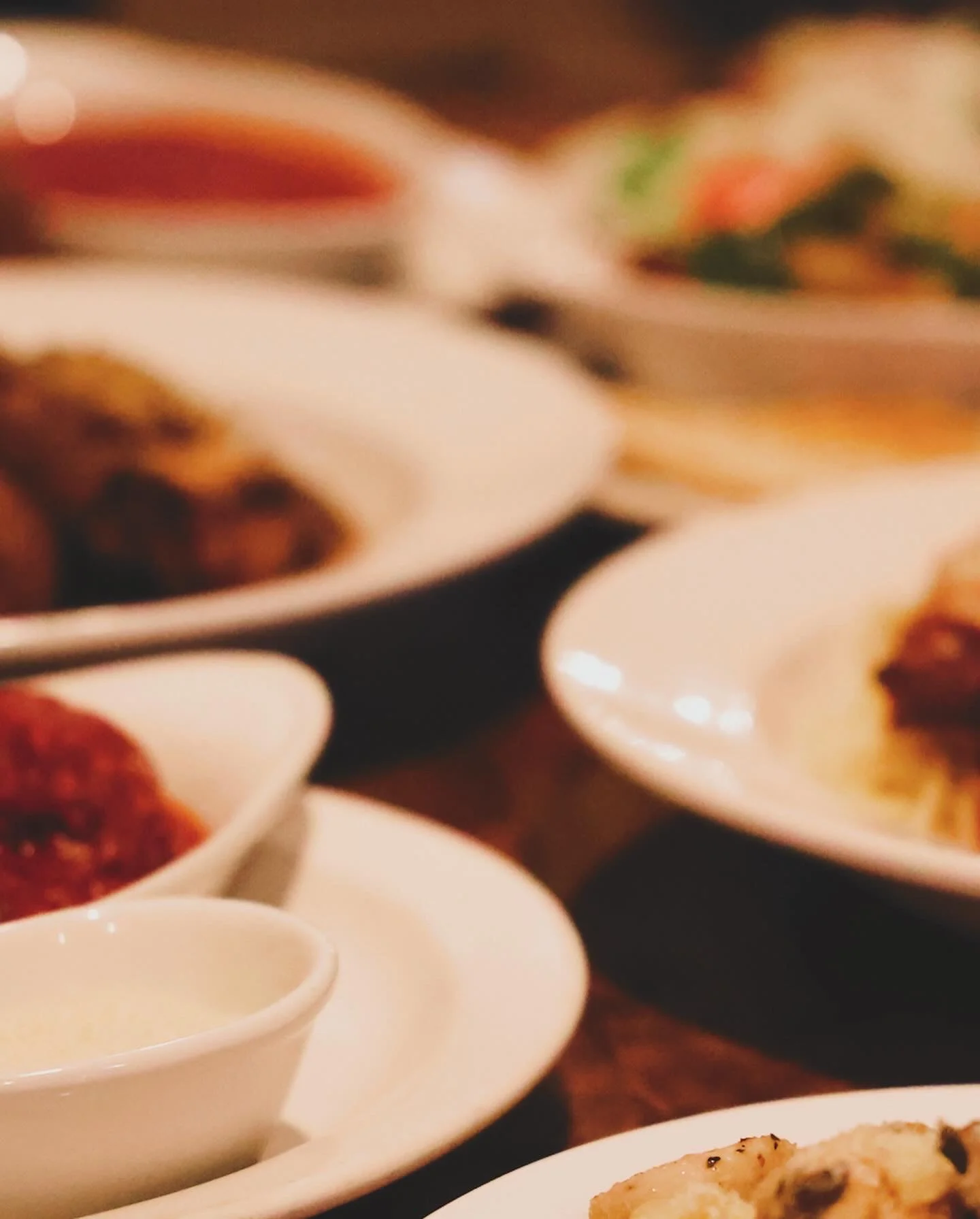 Assorted Mediterranean mezze platters with dips and salads