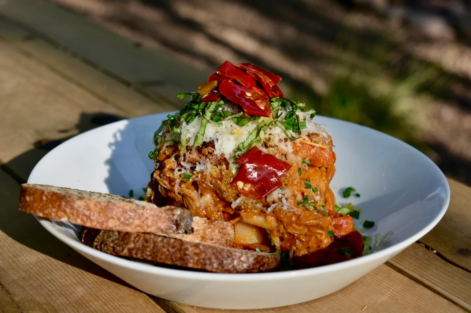 Delicious Italian lasagna with fresh herbs and sauce