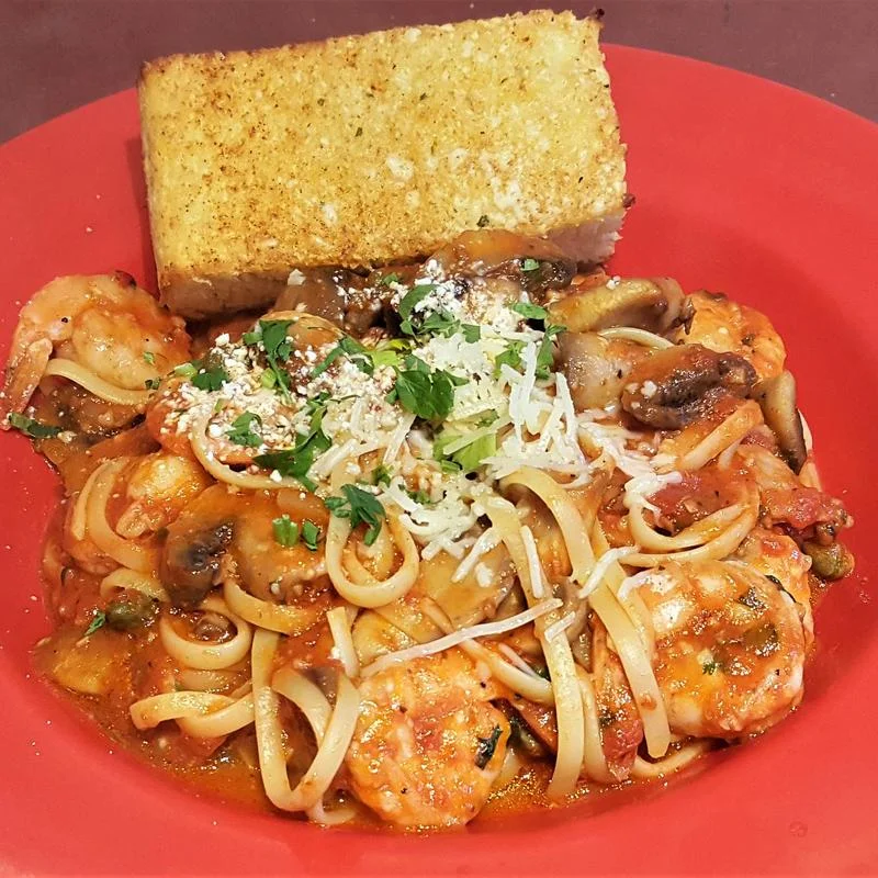Fettuccini Pesto Shrimp