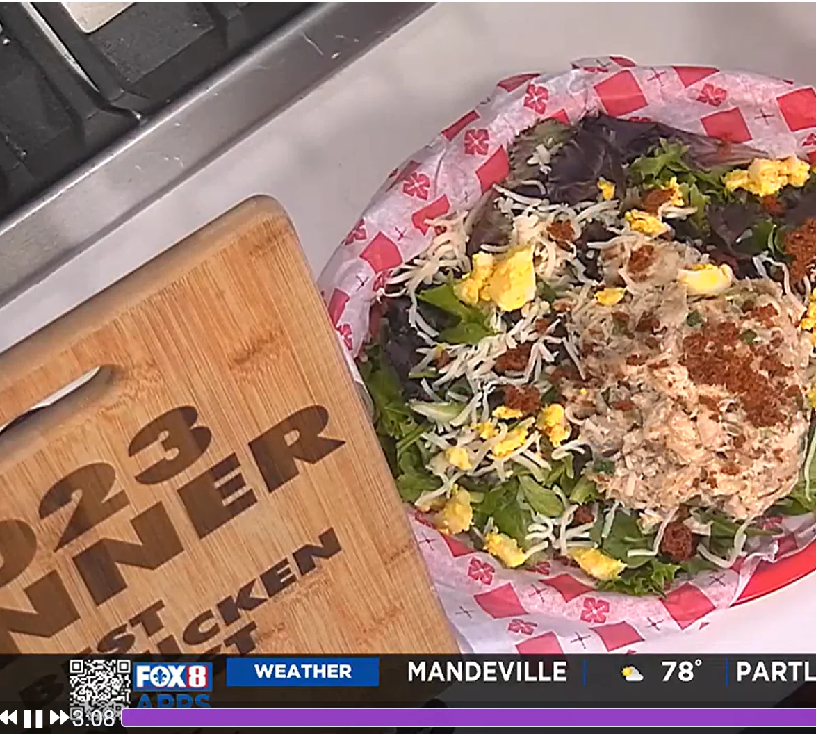 Southern-style chicken salad on mixed greens