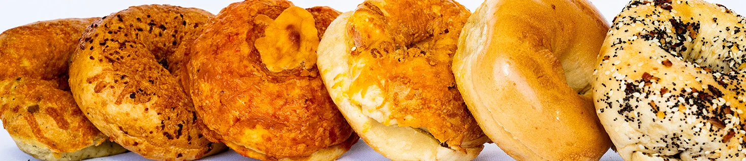 the coffee barn bagel lineup pizza plain everything cheese