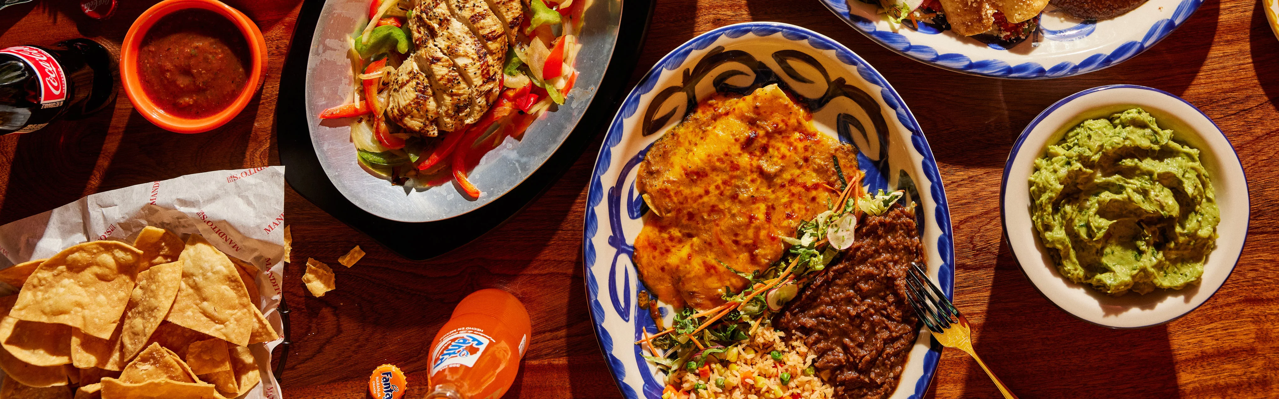 Colorful banner showcasing Mandito's Tex-Mex restaurant with vibrant dishes.