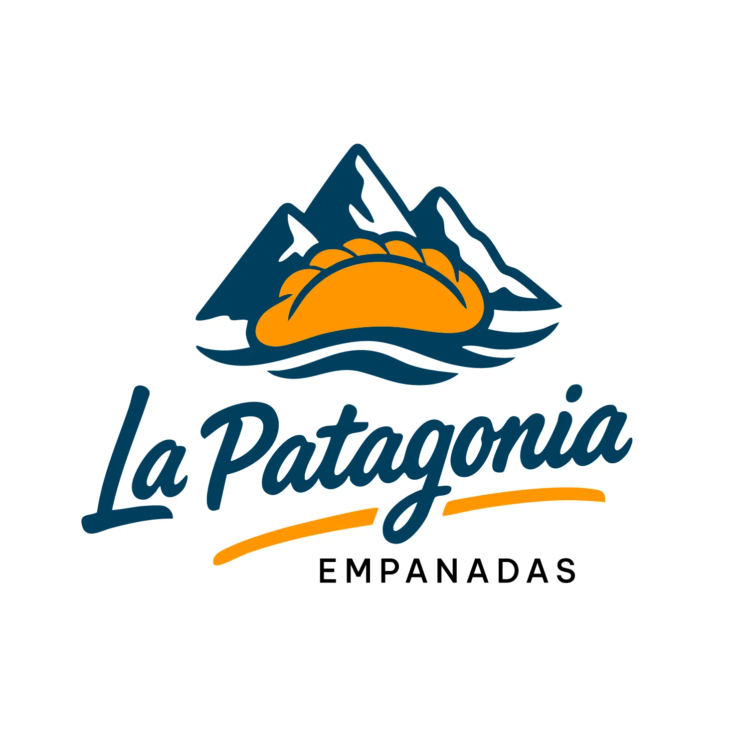 Logo of La Patagonia restaurant featuring a stylized mountain design.