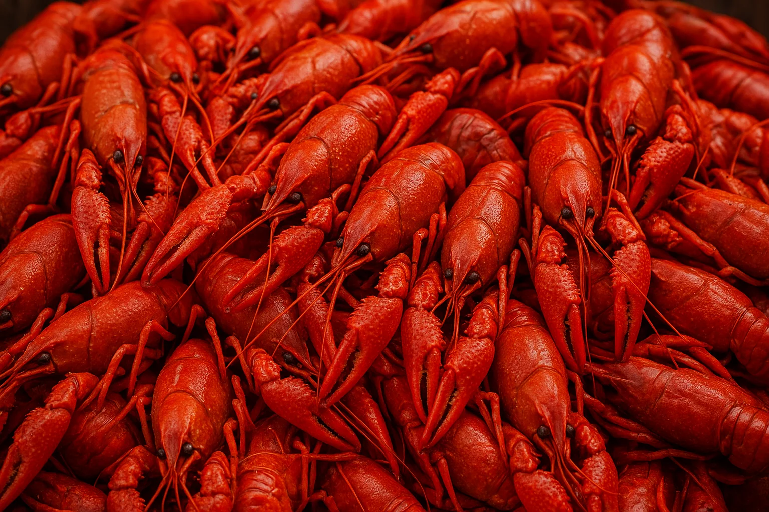 Freshly boiled crayfish ready for serving