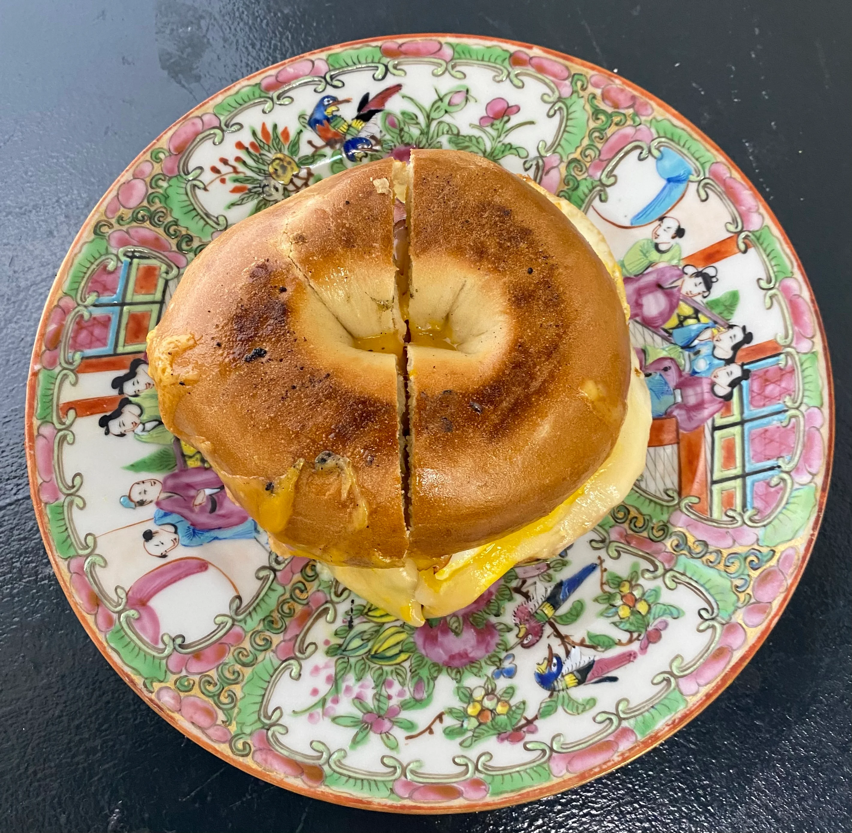Breakfast bagel sandwich