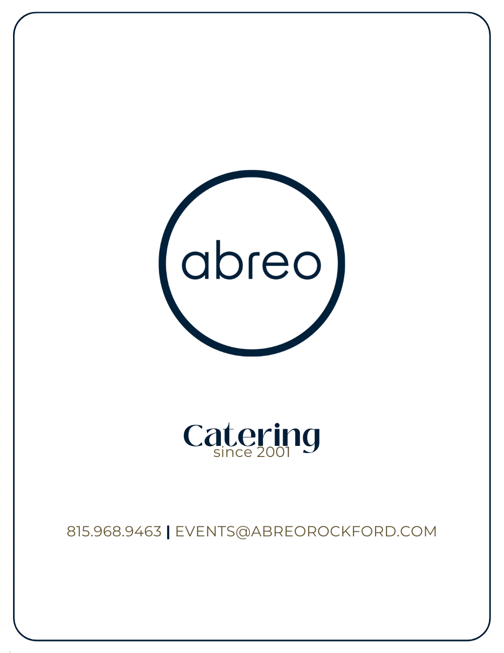 Catering services logo for Abreo since 2001
