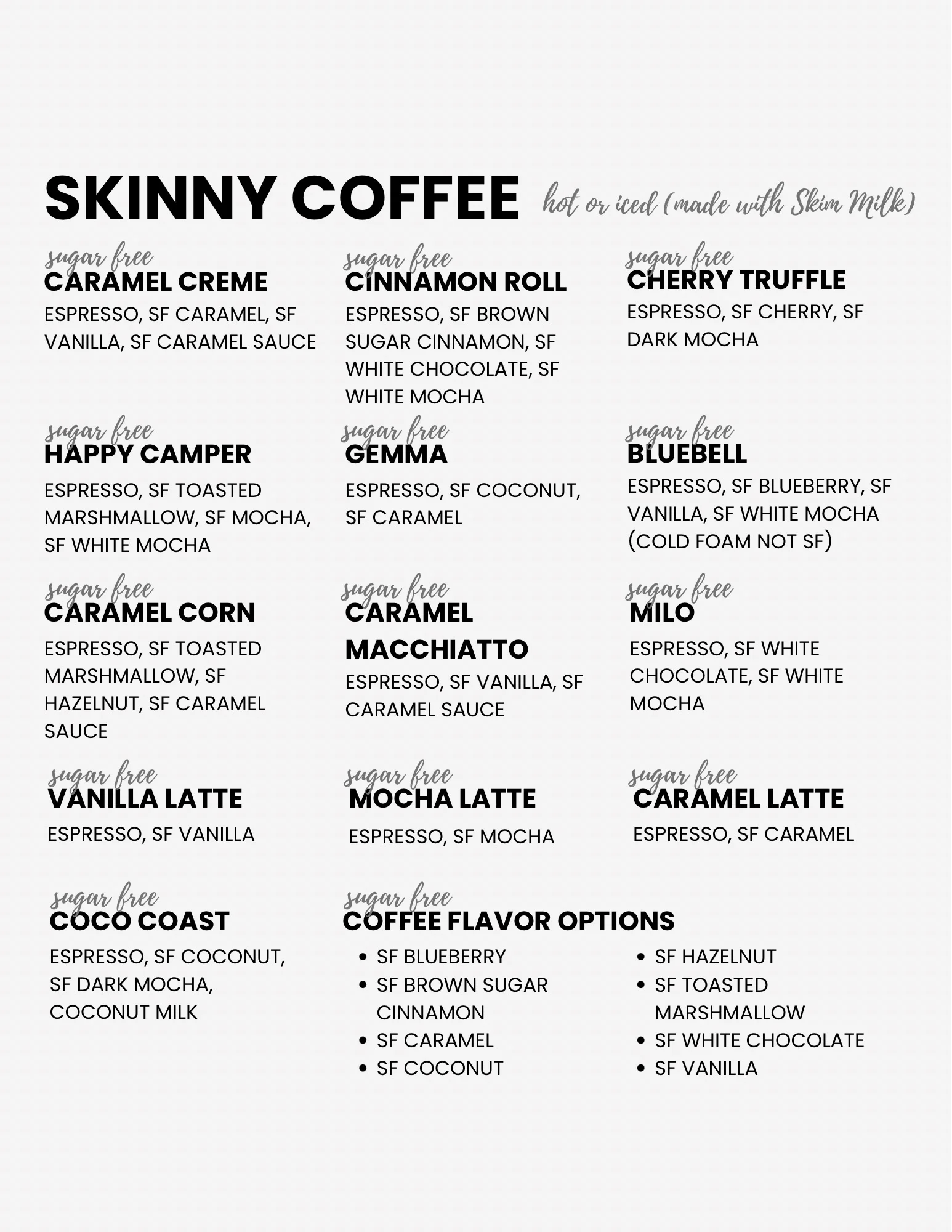 Seasonal menu featuring various dishes and drinks at a restaurant.