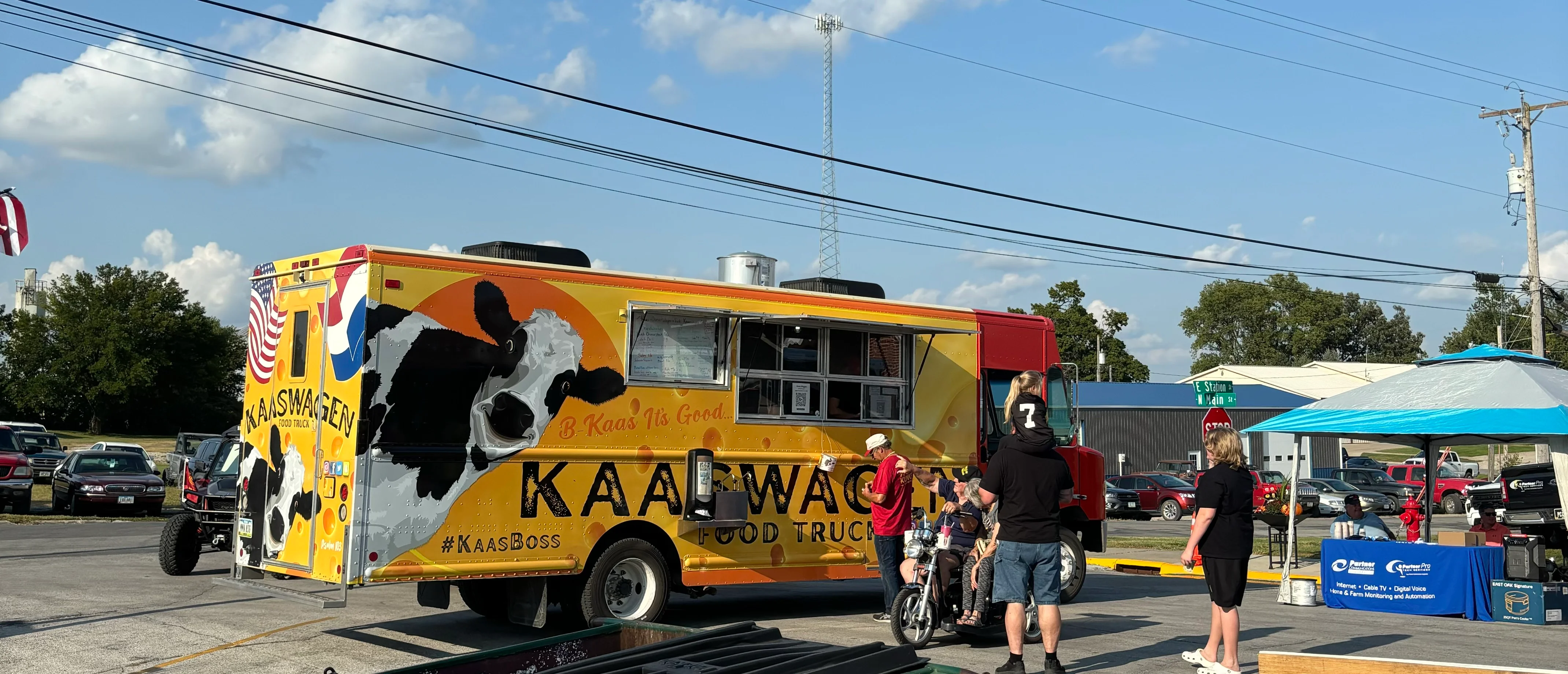 Colorful food truck serving delicious street food