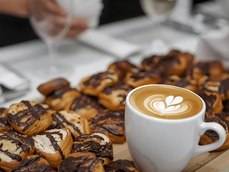 Artisan pastries with a latte art heart design