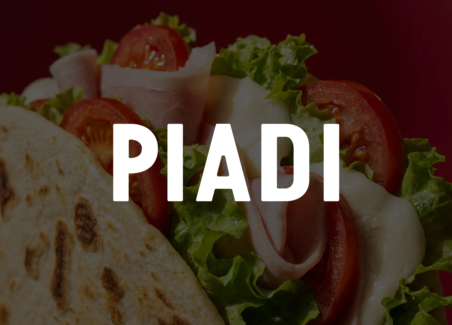 Italian piadina filled with fresh vegetables