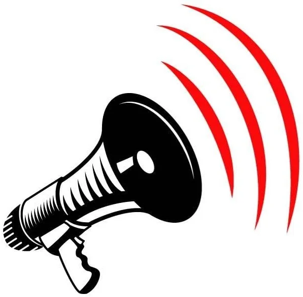 Megaphone with sound waves illustration