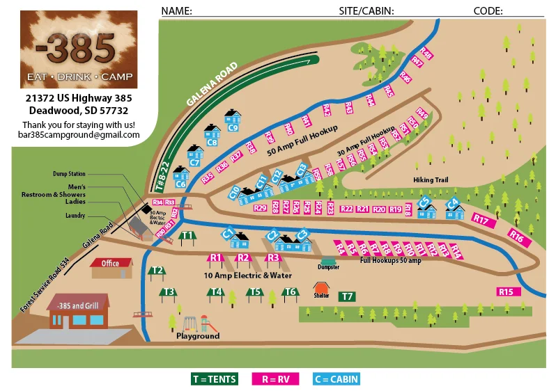 Map of restaurant location with key landmarks and directions.