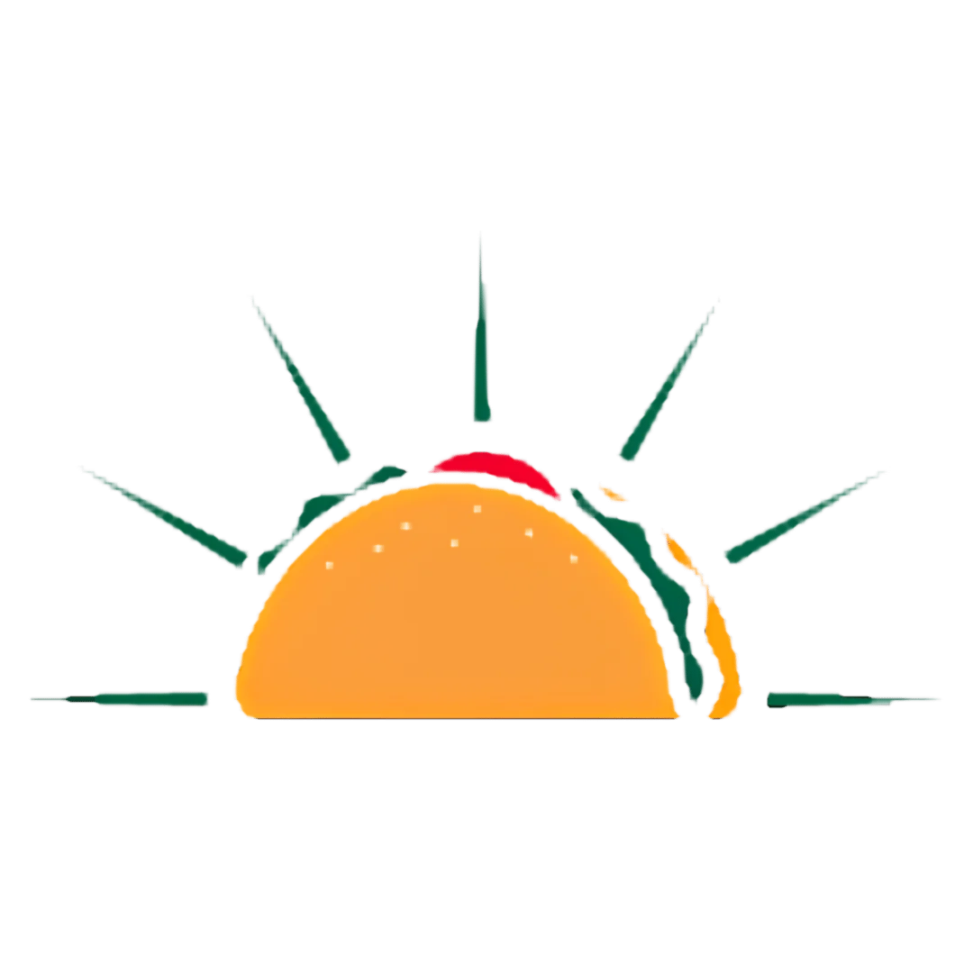 Logo of Taco Brothers featuring a taco and sun design