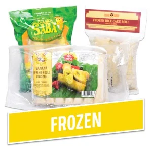 Frozen Filipino banana spring rolls and rice cake rolls