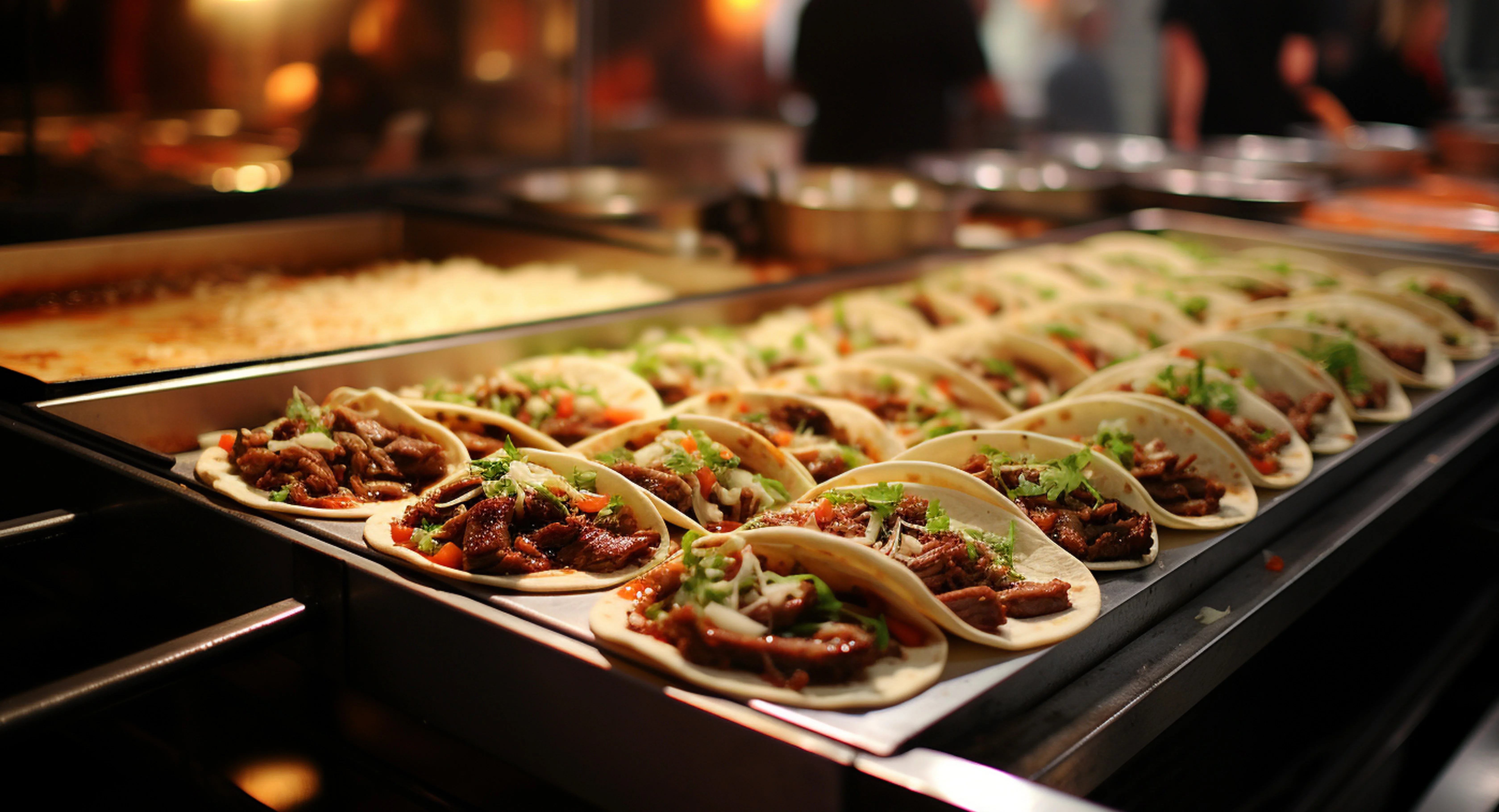 Delicious street tacos with marinated beef