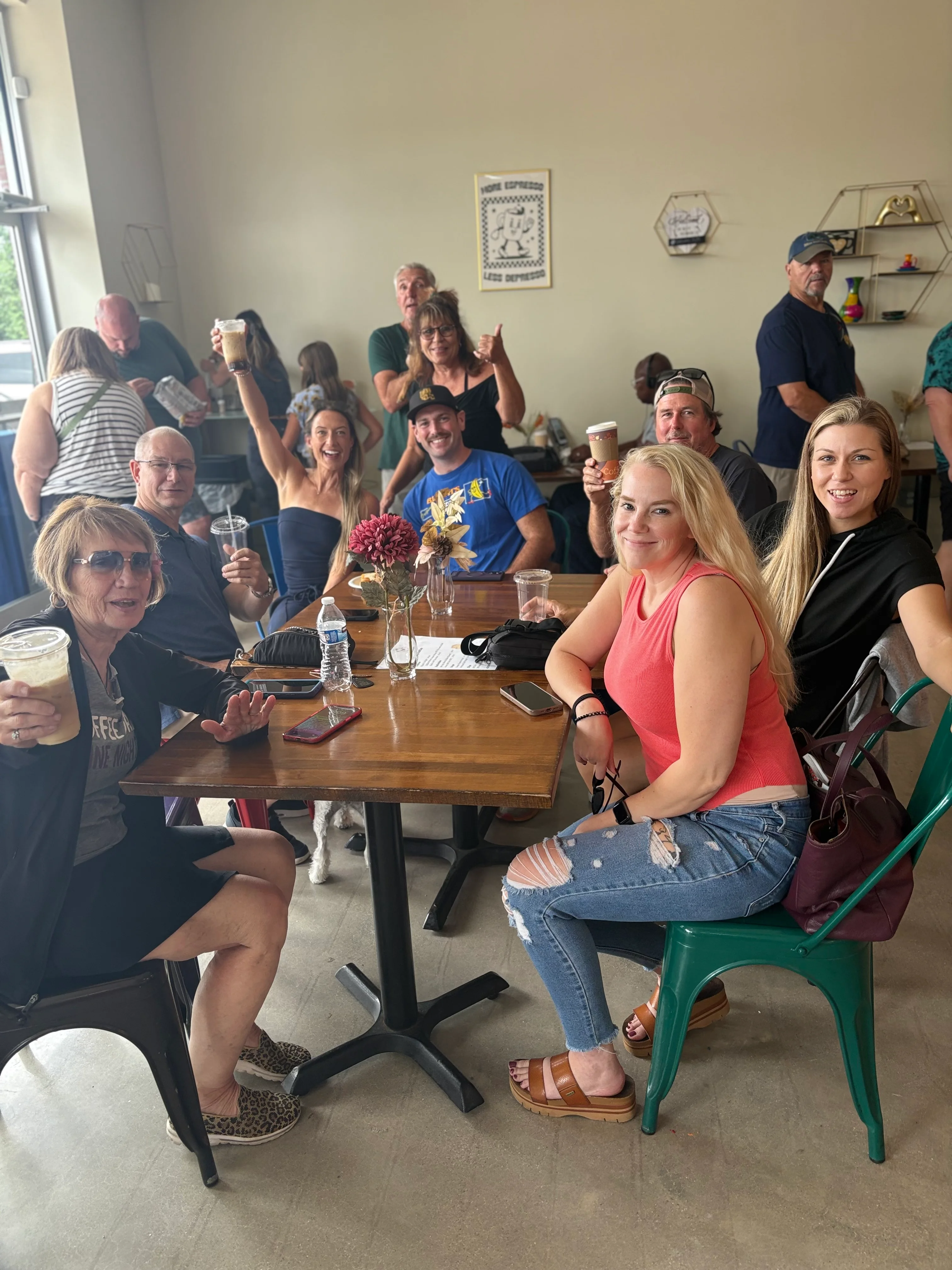 Drinking Comfy Cup Coffee at Essex Summer Second Friday event!