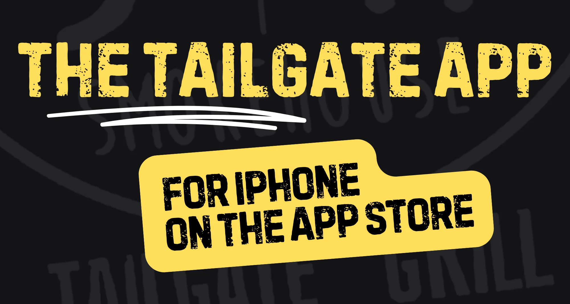 Promotional graphic for The Tailgate App for iPhone