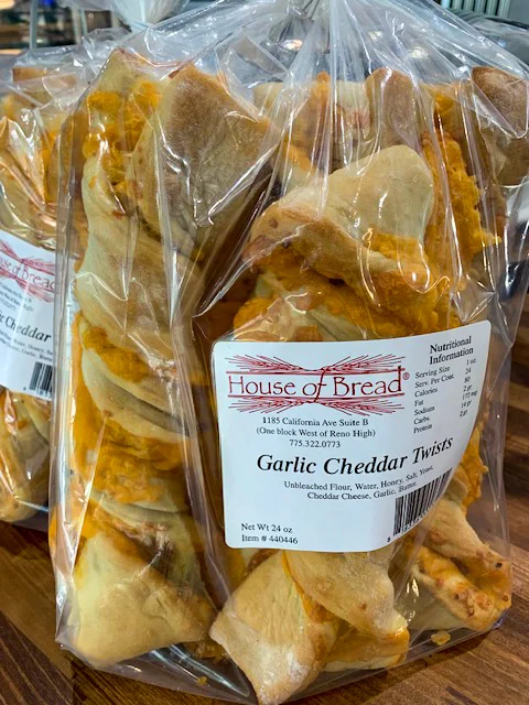 Garlic cheddar twists from a bakery
